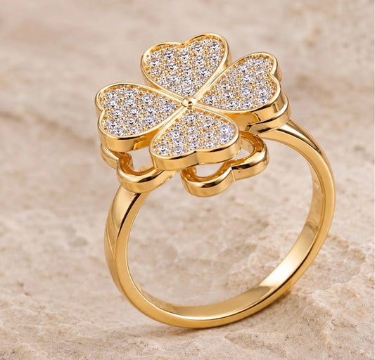 Anello Quadrifoglio Antistress Girevole